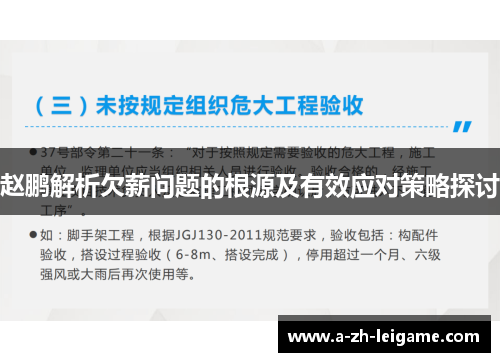 赵鹏解析欠薪问题的根源及有效应对策略探讨